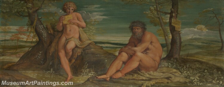 Annibale Carracci Marsyas and Olympus Painting