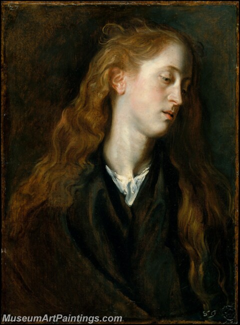 Anthony van Dyck Study Head of a Young Woman Painting