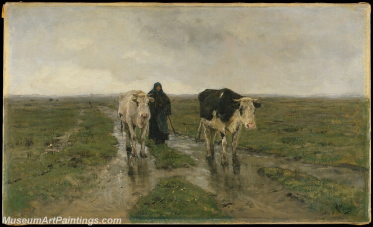 Anton Mauve Changing Pasture Painting