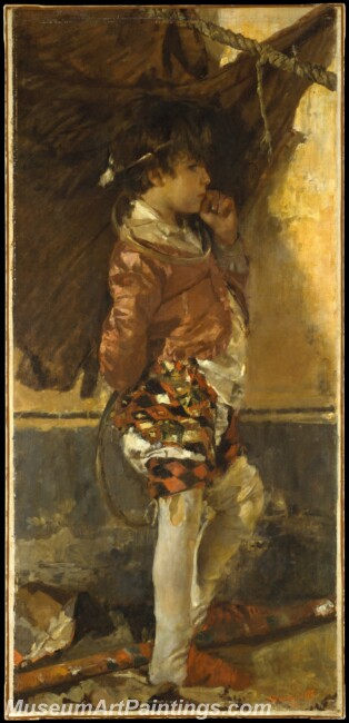 Antonio Mancini A Circus Boy Painting