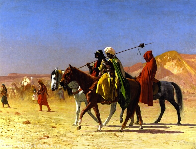 Arabs Crossing the Desert Painting