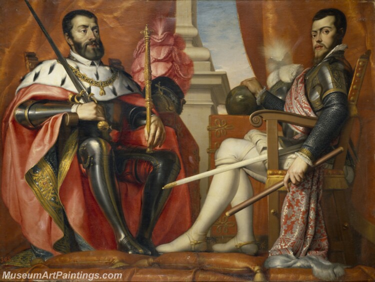 Arias Fernandez Antonio Carlos V y Felipe II Painting