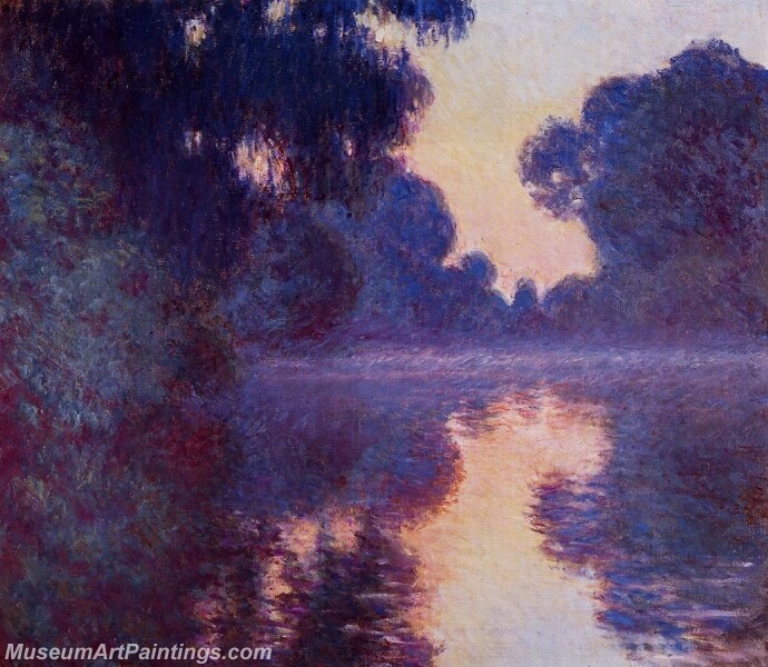 Arm of the Seine near Giverny at Sunrise Painting