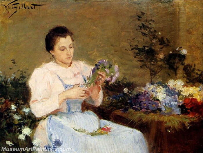 Arranging Flowers For A Spring Bouquet Painting