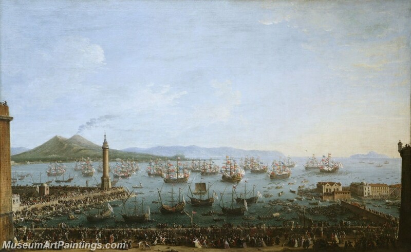Arrival of Charles III in Naples Painting
