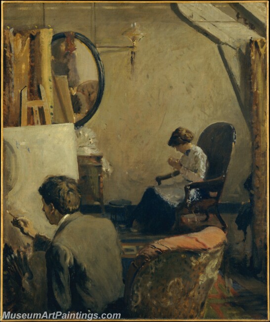 Arthur Clifton Goodwin Louis Kronberg in His Studio in Copley Hall Painting