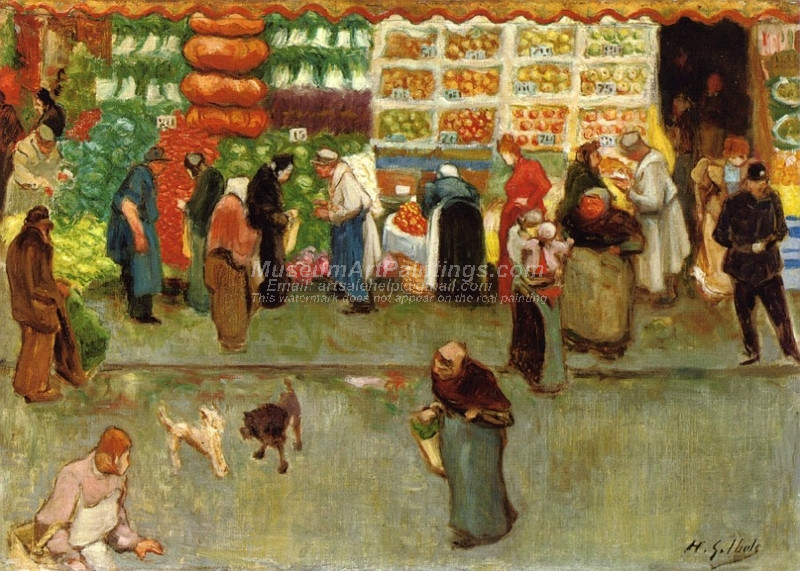 At the Market in Dieppe by Henri Gabriel Ibels