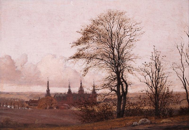 Autumn Landscape Frederiksborg Castle in the Middle Distance