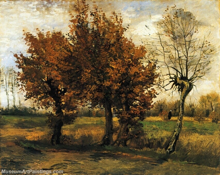 Autumn Landscape with Four Trees Painting