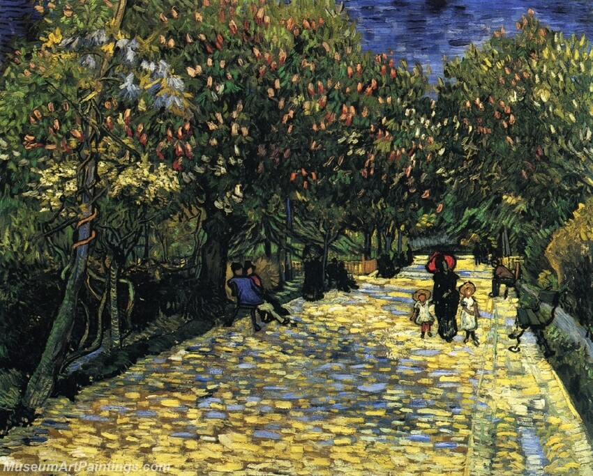 Avenue with Flowering Chestnut Trees Painting