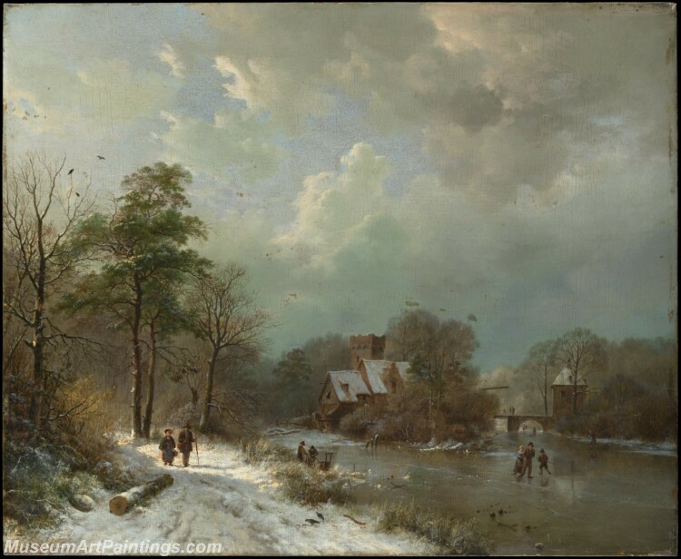 Barend Cornelis Koekkoek Winter Landscape Holland Painting