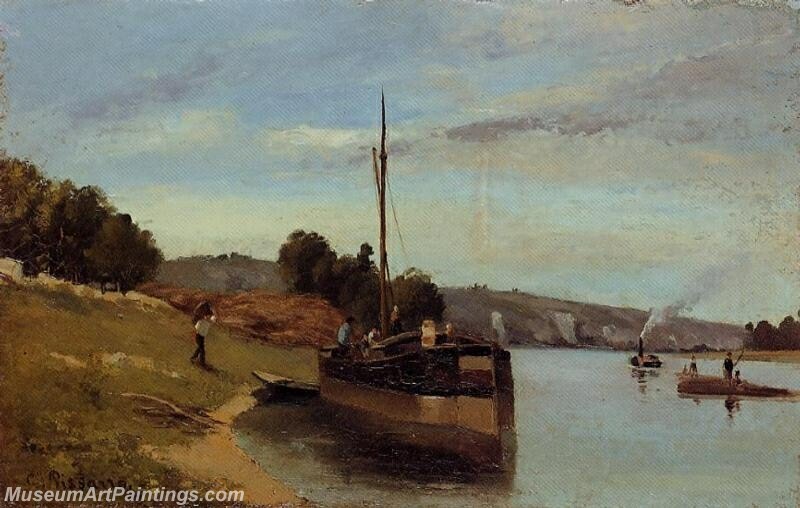 Barges at Le Roche Guyon Painting