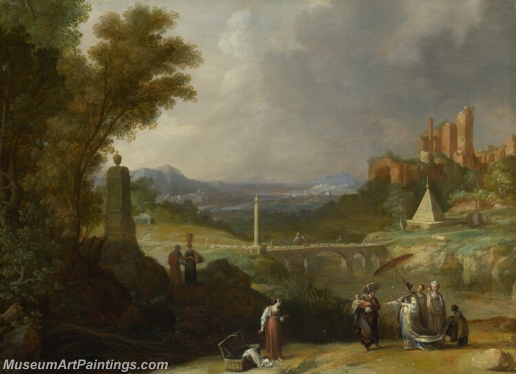 Bartholomeus Breenbergh The Finding of the Infant Moses by Pharaohs Daughter Painting