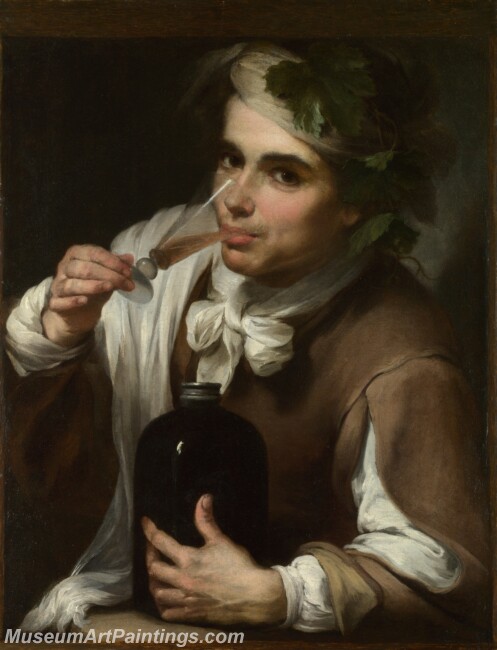 Bartolome Esteban Murillo A Young Man Drinking Painting