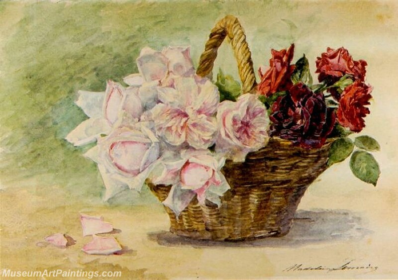 Basket with Roses 1 Painting