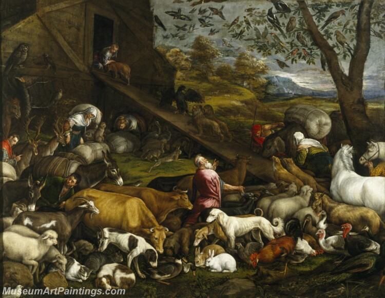 Bassano Jacopo Entrada de los animales en el arca de Noe Painting