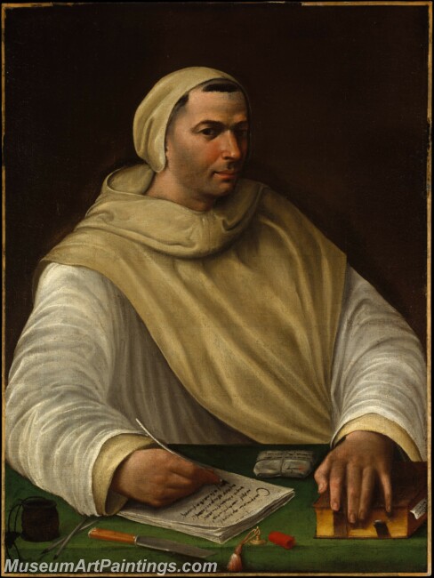 Battista Franco Portrait of an Olivetan Monk Painting