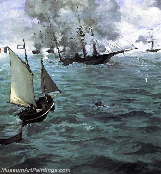 Battle of the Kearsarge and the Alabama Painting