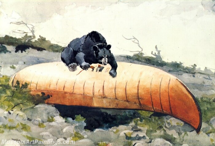 Bear and Canoe Painting