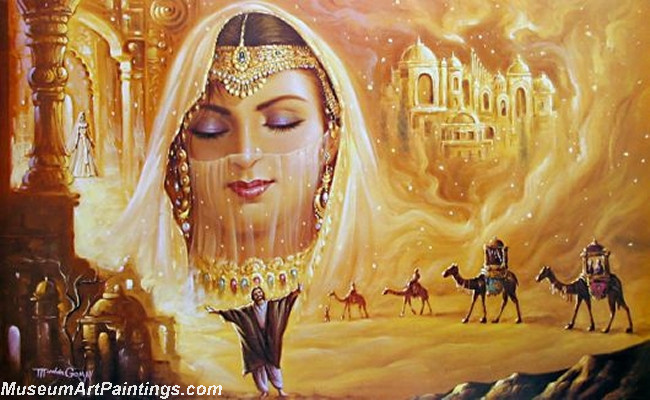 Beautiful Indian Girl Paintings Majnu Pining for Laila