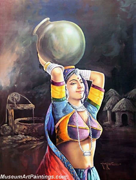 Beautiful Indian Girl Paintings Village Belle