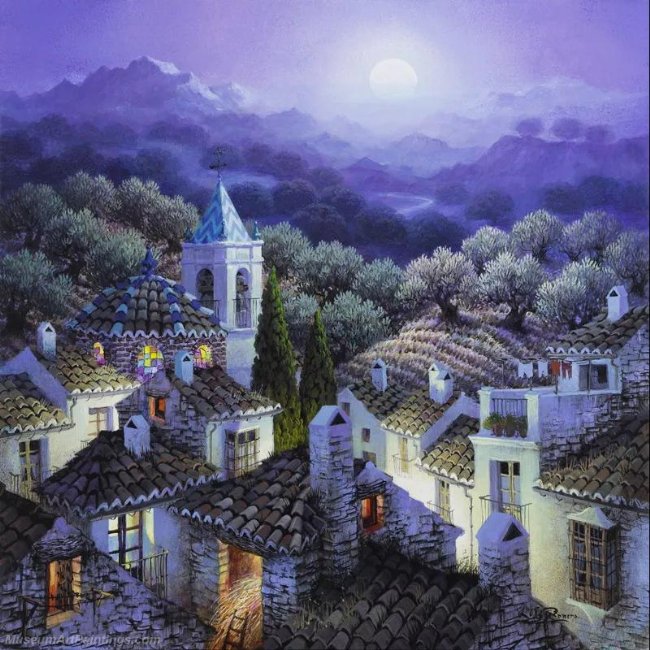 Beautiful Night Landscape Paintings BNL021