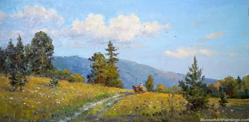 Beautiful Villlage Landscape Oil Paintings 03