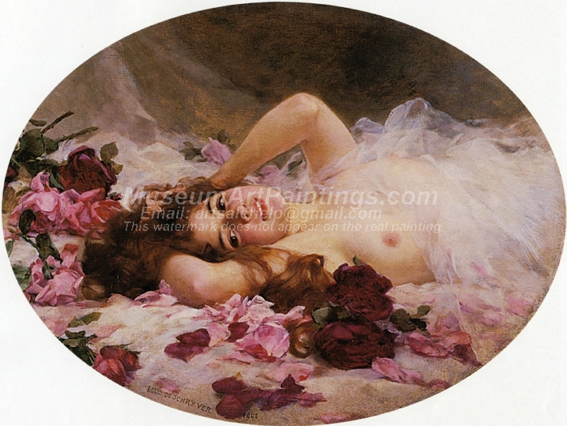 Beauty and Rose Petals by Louis Marie de Schryver