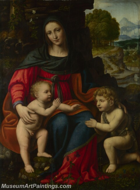 Bernardino Luini The Virgin and Child with Saint John Painting