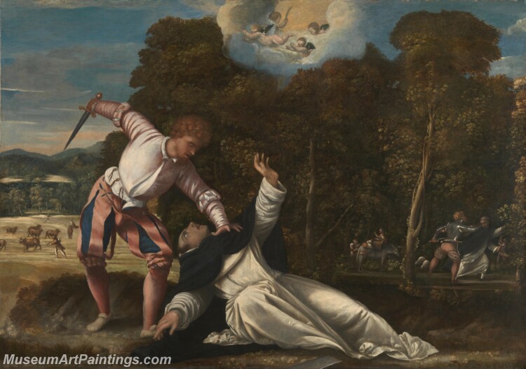 Bernardino da Asola The Death of Saint Peter Martyr Painting