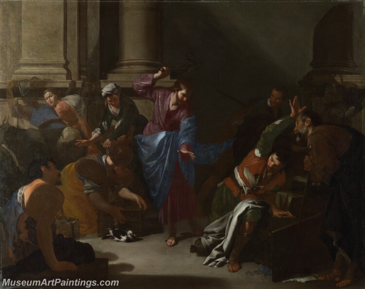 Bernardo Cavallino Christ driving the Traders from the Temple Painting