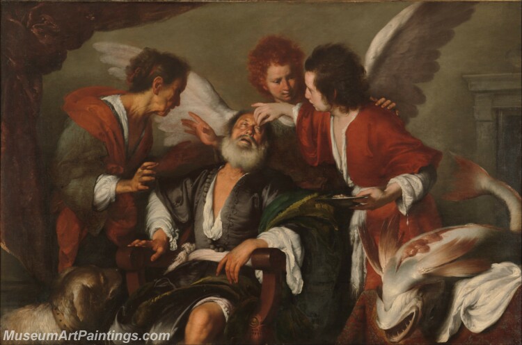 Bernardo Strozzi Tobias Curing His Fathers Blindness Painting