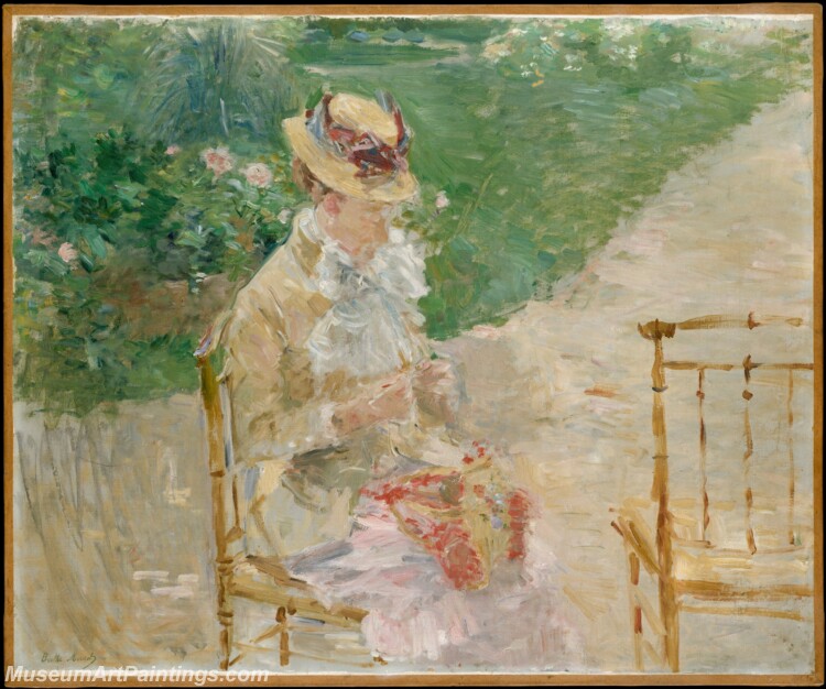 Berthe Morisot Young Woman Knitting Painting