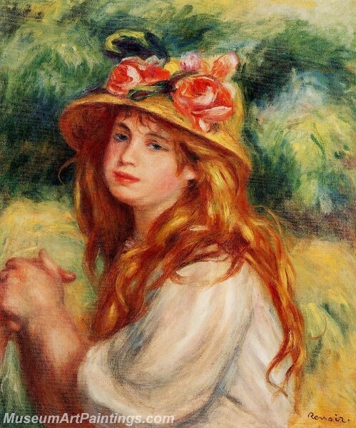 Blond in a Straw Hat Painting