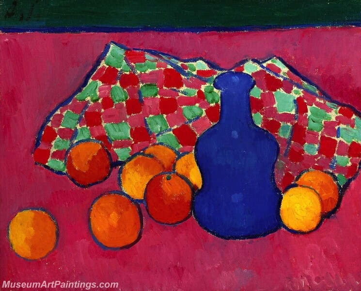 Blue Vase with Oranges Oil Painting