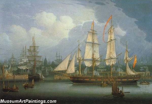 Boat Painting Four Masted Clipper Ship in Liverpool Harbour
