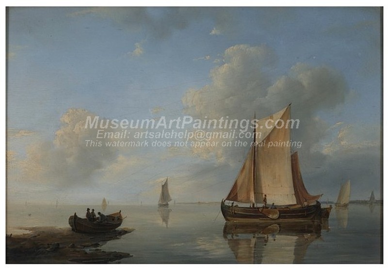 Boat Paintings Sea Piece Calm Waters