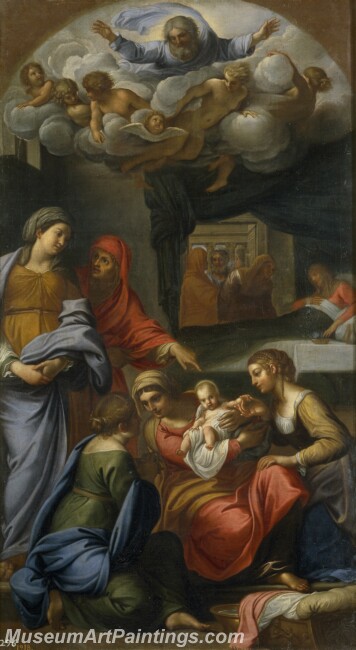 Bonini Girolamo Copia Carracci Annibale El Nacimiento de la Virgen Painting