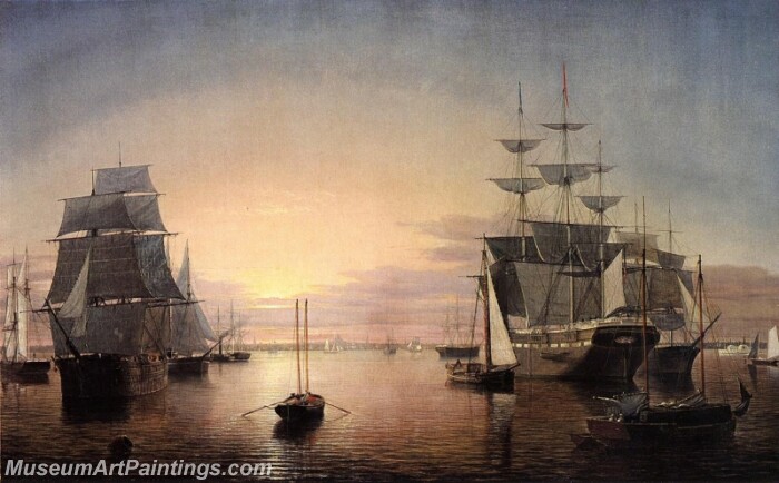 Boston Harbor at Sunset Painting