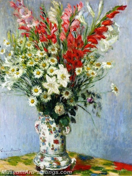 Bouquet of Gadiolas Lilies and Dasies Painting