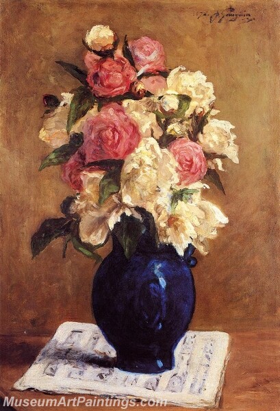 Bouquet of Peonies on a Musical Score Painting