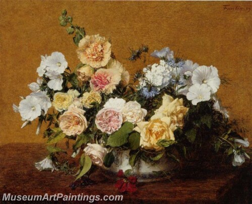 Bouquet of Roses and Other Flowers Painting