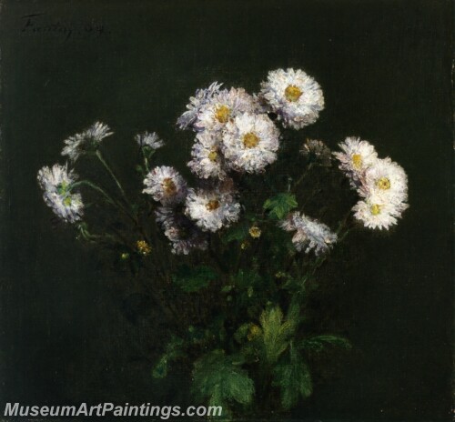 Bouquet of White Chrysanthemums Painting