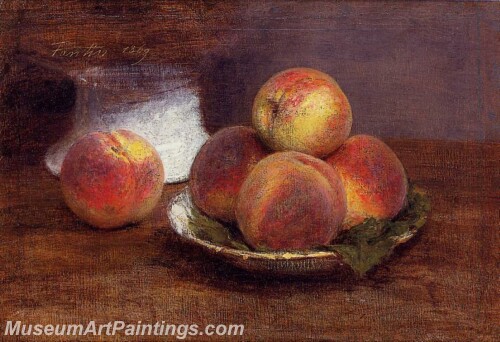 Bowl of Peaches Painting