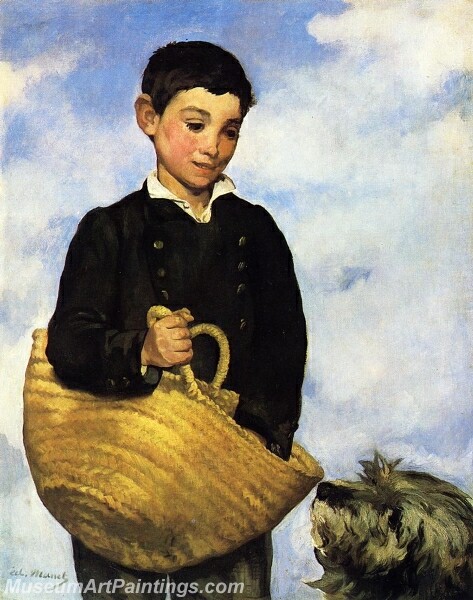 Boy with Dog Painting