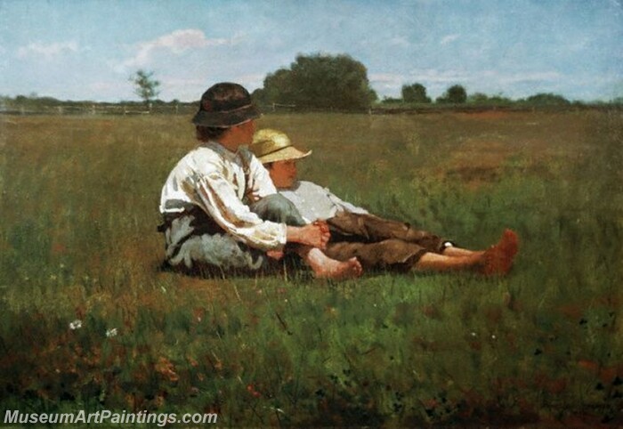 Boys in a Pasture Painting