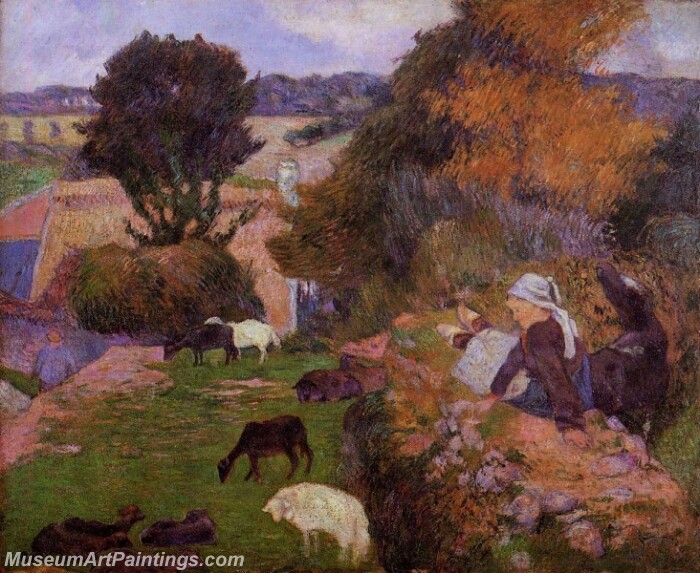 Breton Shepherdess Painting