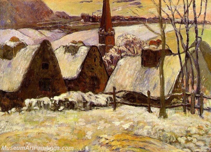 Breton Village in the Snow Painting