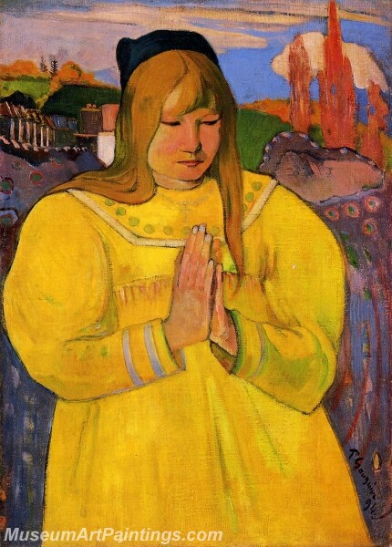 Breton Woman in Prayer Painting