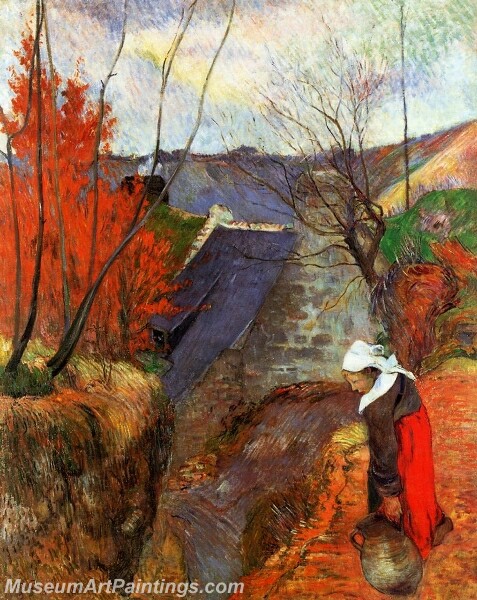 Breton Woman with Pitcher Painting